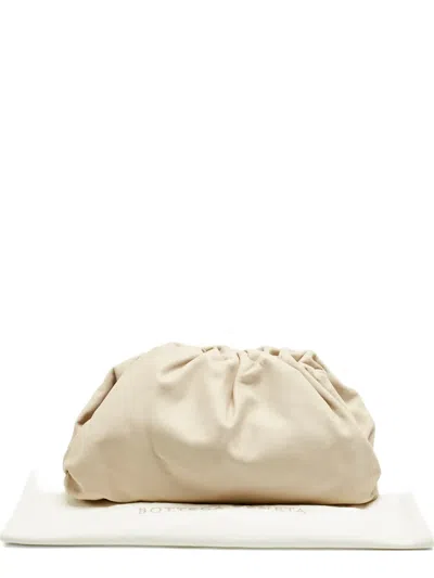 Pre-owned Bottega Veneta The Pouch Leather Clutch Bag In Neutral
