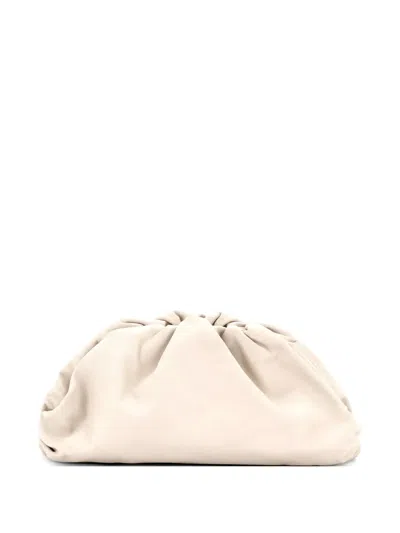 Pre-owned Bottega Veneta The Pouch Leather Clutch Bag In Neutral