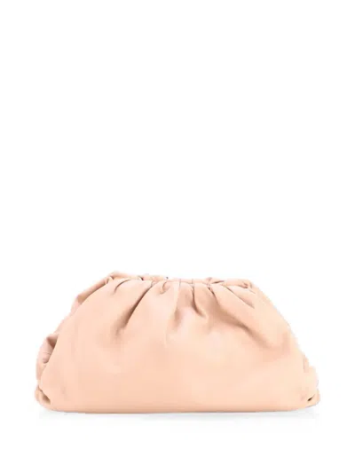Pre-owned Bottega Veneta The Pouch Leather Clutch Bag In Neutral