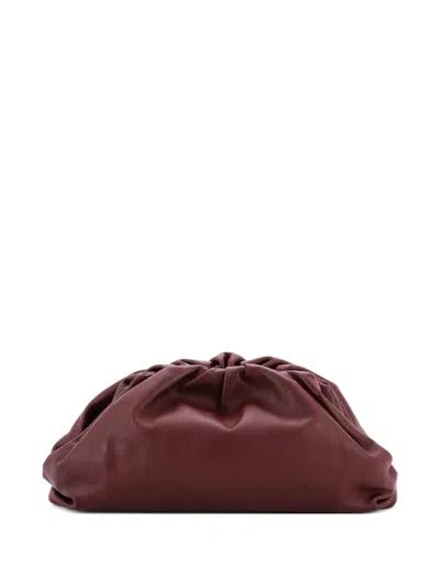 Pre-owned Bottega Veneta The Pouch Leather Clutch Bag In Red