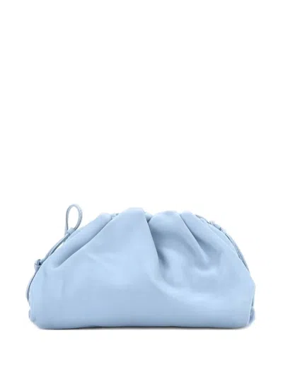 Pre-owned Bottega Veneta The Pouch Leather Mini Crossbody Bag In Blue