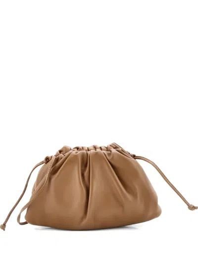 Pre-owned Bottega Veneta The Pouch Leather Mini Crossbody Bag In Brown