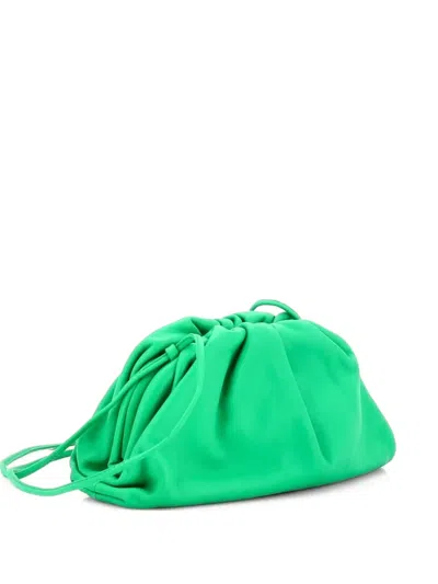 Pre-owned Bottega Veneta The Pouch Leather Mini Crossbody Bag In Green