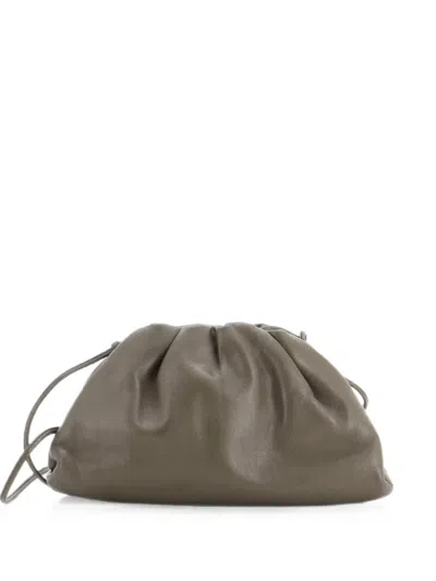 Pre-owned Bottega Veneta The Pouch Leather Mini Crossbody Bag In Green