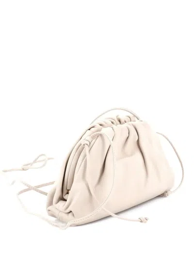 Pre-owned Bottega Veneta The Pouch Leather Mini Crossbody Bag In Neutral