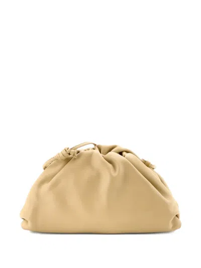 Pre-owned Bottega Veneta The Pouch Leather Mini Crossbody Bag In Neutral