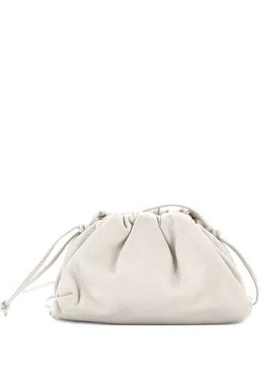 Pre-owned Bottega Veneta The Pouch Leather Mini Crossbody Bag In Neutral