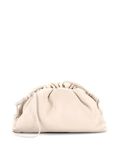 Pre-owned Bottega Veneta The Pouch Leather Mini Crossbody Bag In Neutral