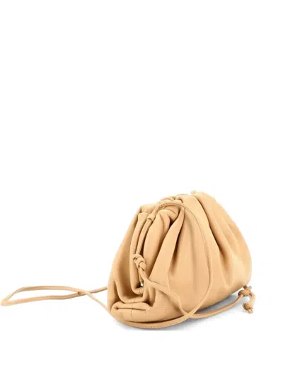 Pre-owned Bottega Veneta The Pouch Leather Mini Crossbody Bag In Neutral