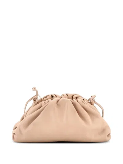 Pre-owned Bottega Veneta The Pouch Leather Mini Crossbody Bag In Neutral
