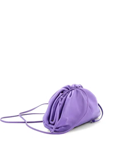 Pre-owned Bottega Veneta The Pouch Leather Mini Crossbody Bag In Purple