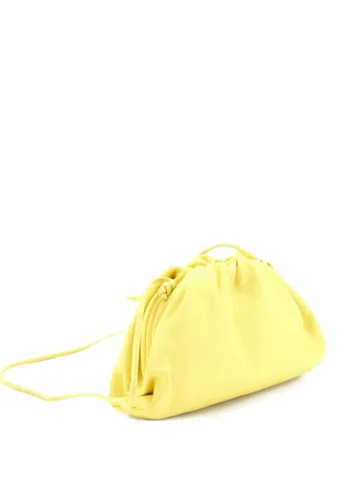 Pre-owned Bottega Veneta The Pouch Leather Mini Crossbody Bag In Yellow