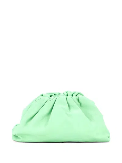 Pre-owned Bottega Veneta The Pouch Leather Teen Clutch Bag In Green