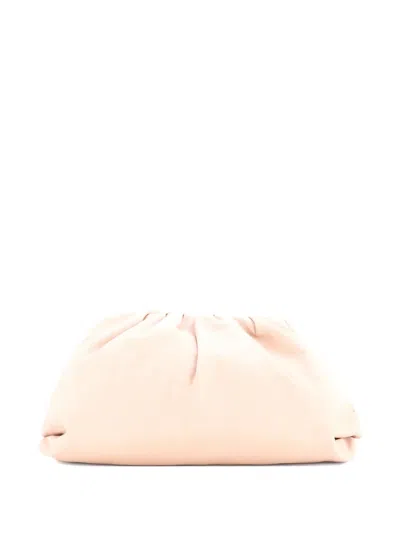 Pre-owned Bottega Veneta The Pouch Leather Teen Clutch Bag In Neutral