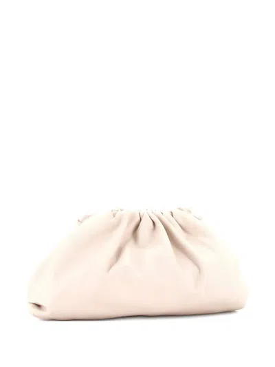 Pre-owned Bottega Veneta The Pouch Leather Teen Clutch Bag In White