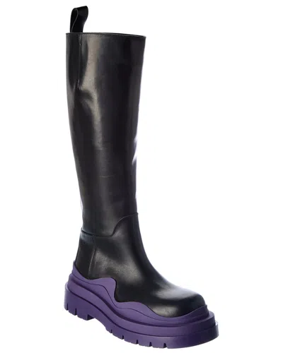 Bottega Veneta The Tire High Leather Boot In Black