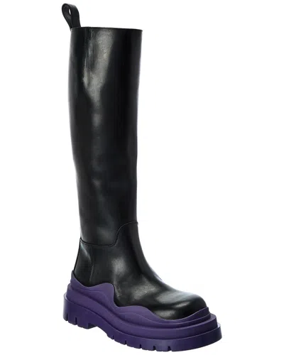 Bottega Veneta The Tire High Leather Boot In Black