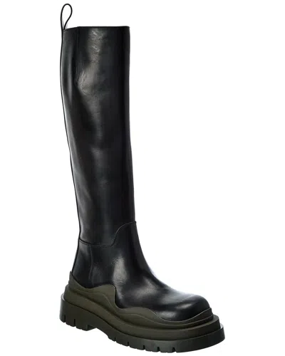 Bottega Veneta The Tire High Leather Boot In Black