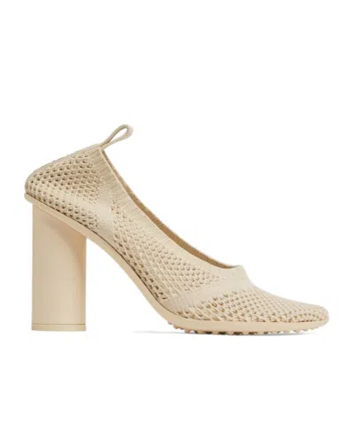 Bottega Veneta Thick Reticulated High Heels In Nude