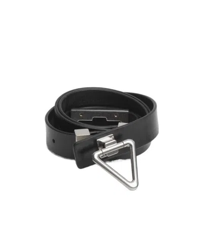 Bottega Veneta Thin Buckle Belt In Black