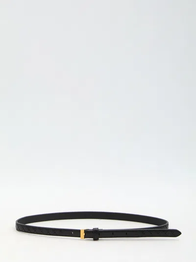 Bottega Veneta Thin Watch Belt In Black