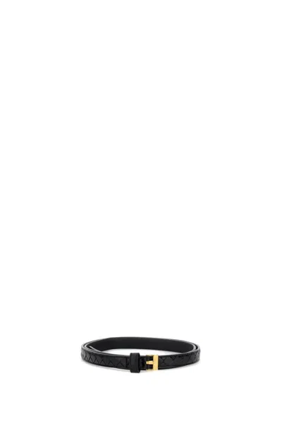 Bottega Veneta Thin Watch Belt In Black
