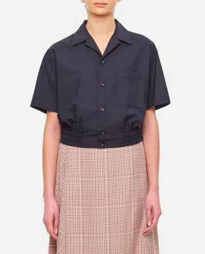 Bottega Veneta Thin Wool Shirt In Blue