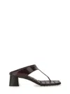 Bottega Veneta Bordeaux Thong Sandals With Kitten Heel And Sole With Intrecciato Motif In Leather Woman In Beige