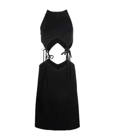 Bottega Veneta Tie-fastening Halterneck Dress In Black