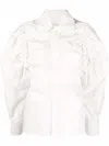 Bottega Veneta Tie-gathered Balloon Sleeve Shirt In White