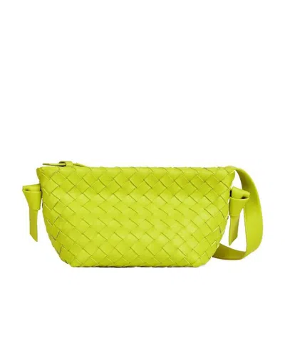 Bottega Veneta Tie Intrecciato Shoulder Bag In Yellow