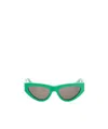 Bottega Veneta Inverted Triangle Acetate Cat-eye Sunglasses In Green