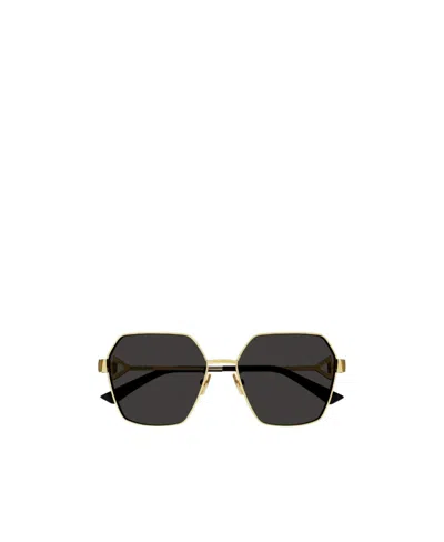 Bottega Veneta Tinted Geometric-frame Sunglasses In Black