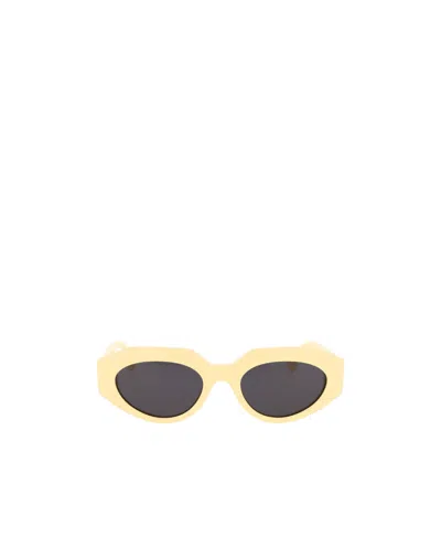 Bottega Veneta Tinted Oval-frame Sunglasses In 006 Yellow Yellow Grey