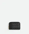 Bottega Veneta Tiny Zip Around Wallet In Black