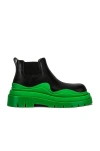 Bottega Veneta Color-blocking Design Chelsea Short Boots In Black & Green