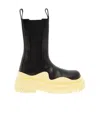 Bottega Veneta Black Tire Chelsea Boots In Black