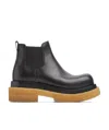 Bottega Veneta Sophisticated Leather Ankle Boots For Men In Black