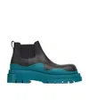 Bottega Veneta Tire Leather Chelsea Boots In Blue