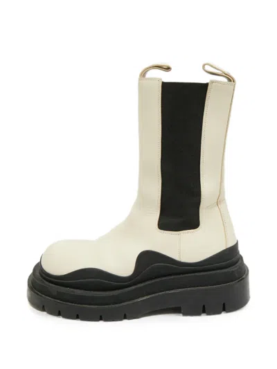 Pre-owned Bottega Veneta Tire Slip-on Boots In Neutral