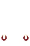 Bottega Veneta Red Twist Earrings
