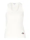 Bottega Veneta Stretch Rib Cotton Tank Top In Blanco