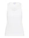 Bottega Veneta Sleeveless Fitted Ribbed Top With Scoop Neckline In Yellow