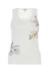 Bottega Veneta Embroidered Cotton Tank Top In Chalk