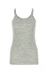 Bottega Veneta Melange Grey Wool Tank Top In Grey