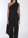 Bottega Veneta Womens Black One-shoulder Asymmetrical Ruched Stretch-woven Top In Black