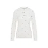 Bottega Veneta Polka Dot Crew Neck Top With Red Embellishment In White