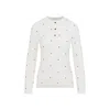 Bottega Veneta Polka Dot Crew Neck Top With Red Embellishment In White