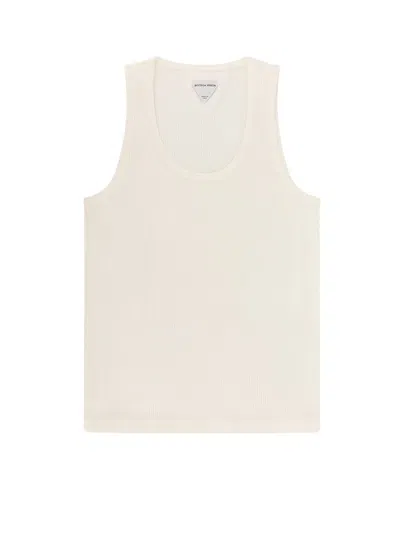 Bottega Veneta Ribbed Compact Cotton Tank Top In White