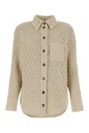 Bottega Veneta Cotton Crochet Shirt In Beige